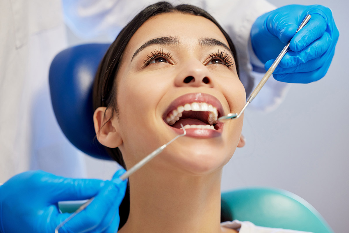 Before and after results of teeth-whitening procedure